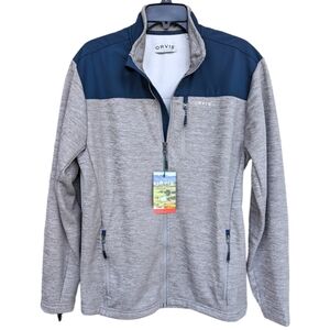 Orvis Men's Bonded Mesh Full-Zip Jacket Gray & Blue NWT Size M